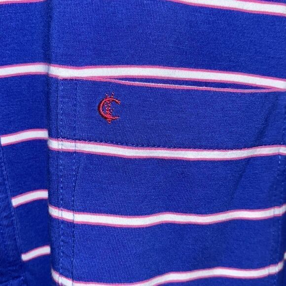 Men’s retro Criquet Austin TX Blue/white/red cotton/spandex Pocket Polo shirt L - Picture 2 of 6